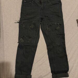 One Teaspoon Awesome Baggies Black Wash Jeans